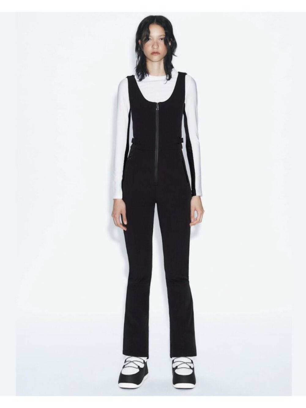 Zara Ski Womans SnowSuit Ski Suit Bib XS Black One piece 8073/034 NWoT